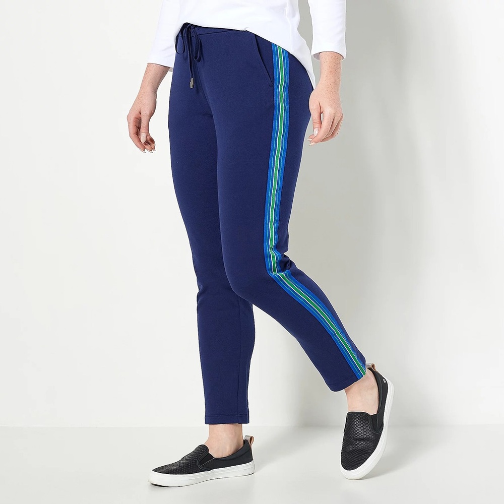 Susan Graver Weekend Reg Washed French Terry Pants Heather Grey plus 5X New